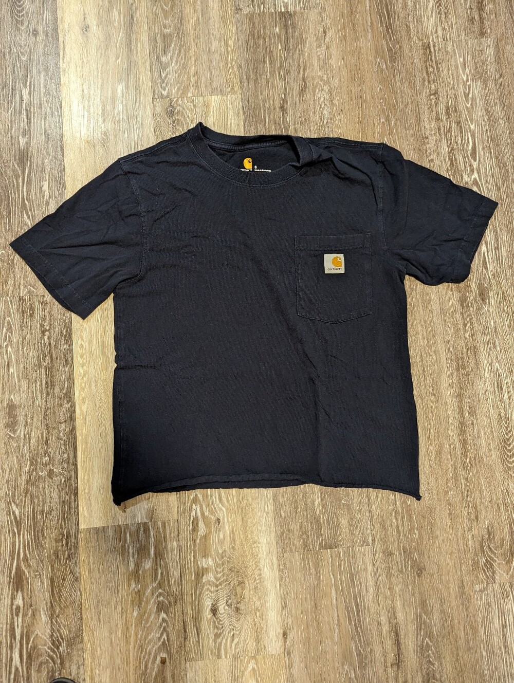 Navy Carhartt cropped shirt sleeve shirt - Small